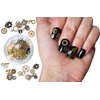 Steam Punk Encapsulated Nail Art Gear Cogs Nail Charms, 100 Pieces, Steampunk 3D Metal Decal Art Rose Gold and Silver or Tips, Acrylic, Gels and Decorations