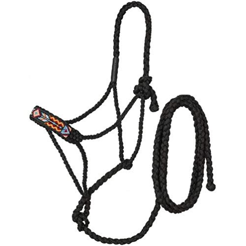 Tough 1 Mule Tape Halter with Beaded Nose and 10ft Lead Rope Arrow/Diamond Horse