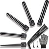 5-in-1 Curling Wand Set - Curling Iron Interchangeable Ceramic Barrels (0.35-1.25 Inch) - Fast Heating Hair Curler Kit with Protective Glove & 2 Clips - Ceramic Coated for Damage-Free Styling.