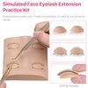 Pretty memory Lash Extension Supplies Eyelash Extension Kit, Lash Mannequin Head with Removable Eyelids Silicone Practice Set for Makeup and Eyelash Graft
