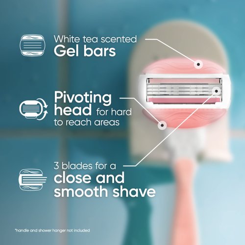 Gillette Venus ComfortGlide Womens Razor Blade Refills, 4 Count, White Tea Scented Gel Bar Protects Against Skin Irritation