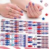 SILPECWEE 20 Sheets 4th of July Nail Polish Strips Independence Day Nail Wraps for Women Patriotic American Nail Polish Stickers Self Adhesive Fingernail Manicure Design with Nail File