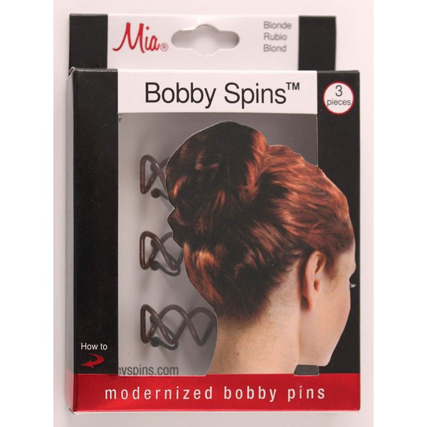 Mia Bobby Spins, Modern Bobby Pins Hair Pins, Twist + Spin Into Hair, Brown, for Thick Hair, Long Hair, Women, Girls, 3 pcs