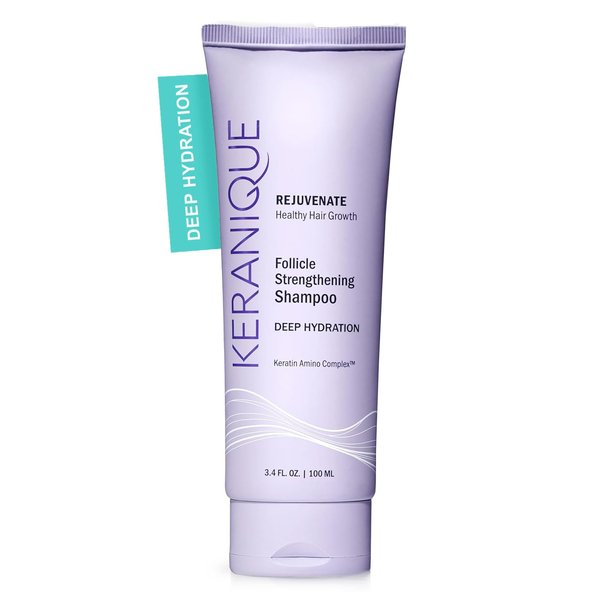 Keranique Hydrating Shampoo for Dry Hair - Deep Hydration Sulfate-Free Shampoo for Dry Damaged Hair with Keratin - Intense Hydrator for Repairing Natural Moisture on Dry, Frizzy, Thin, Damaged Hair