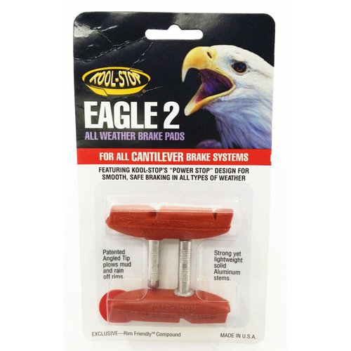 Kool Stop Cantilever Thinline, Cantilever Brake Pads, Non-Threaded Posts, Salmon, Red, Pair