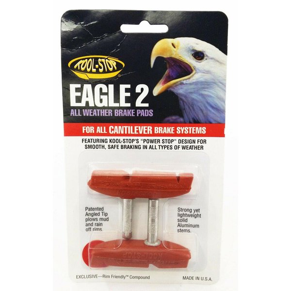 Kool Stop Cantilever Thinline, Cantilever Brake Pads, Non-Threaded Posts, Salmon, Red, Pair