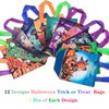 Jaywayang 8Pcs Halloween Trick or Treat Bags, Small Halloween Tote Bags with Handles, Gift Bags, Reusable Non-Woven Halloween Bags for Gifts Wrapping, Halloween Party Supplies, 7.9×7.9×3.15"