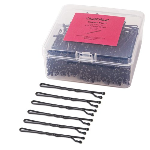 OudaHeat 400pcs Thin Black Bobby Pins,1.97 inches Hair Pins for Women Girls and Kids, Reusable Super Grip Straight Hairpins for All Hair Types with Storage Box