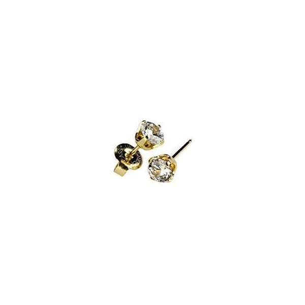 Personal at Home Ear Piercing Kit w/Gun & 3mm CZ Gold Plated Earrings