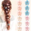 12pcs Mini Flower Hair Clips for Girls Cute Hair Clips for Girls, CUBACO Small Flower Hair Clips Crystal Mini Hair Clips Small Hair Decoration for Girls Hair Accessories for Girls