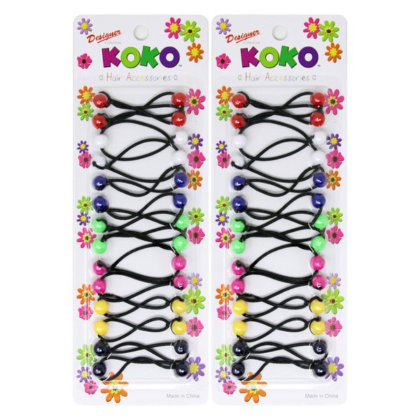 KOKO - Priemum 28 Pcs Bubble hair ties. Elastics Ties 12mm Ball Bubble Ponytail Holders. Colorful Elastic Accessories for Baby Kids Children Girls Toddler Women All Ages (CLEAR MIX)