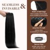 GOO GOO Clip in Hair Extensions Real Human Hair, 14inch 130g 9Pcs, 1B Natural black, Remy Human Hair Extensions Clip ins for Women, Natural Human Hair