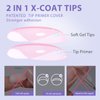 Soft Gel Nail Tips Square - BTArtbox Press On Nails Long Pink Colored XCOATTIPS Natural with Tip Primer Cover, One-Step Full Cover Fake Nails Gel Nails for Nail Extensions Art Easter Day Gift