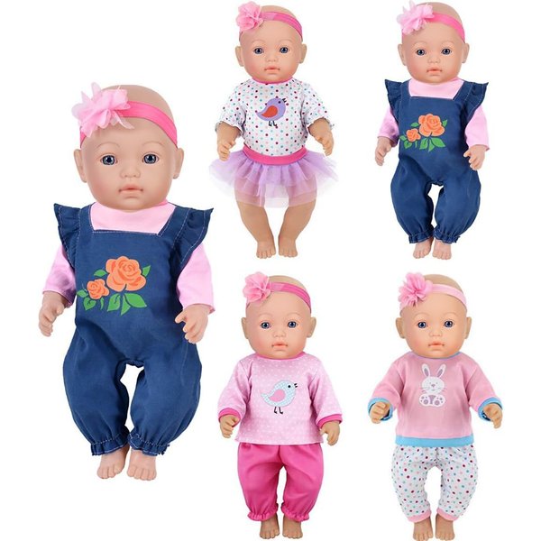 Doll Clothes 4 Sets Doll Fashion Outfits Fit for 43 cm New Born Baby Dolls 14-16-17 Inch Baby Dolls 15 inch Dolls 18 inch Dolls（No Doll