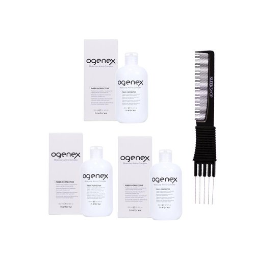 Inebrya Ogenex Fiber Perfector (10.14 oz) with Teasing Comb Pack of 3
