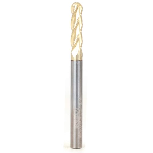 YONICO Tapered Endmill Ball Nose Router Bits CNC Engraver Solid Carbide Spiral 1/4-Inch 1/4-Inch Shank 37415-SC
