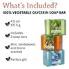 Nabila K Full Bloom Vegetable Glycerin Bar Soap, 3 Bar Elements Collection: Green Essence, Royal Wood, White Horses, 4.5oz/127.5g each