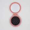 Aeyistry 2 Pcs Round Travel Hair Brush Mini Hair Comb with Make up Mirror Portable Folding Hair Brush for Travel(Pink,Blue)