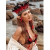 GORTIN Indian Headdress Feather Headbands Native American Costume Headband Bohemian Hippie Headpiece Gypsy Feather Hair Accessory for Women and Men