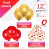Red Gold Balloons 12 inch Royal Red Latex Balloon, Metallic Gold balloons, Red Gold Mix Confetti Balloon with 1 Ribbon for Birthday Wedding Baby Shower Party Decorations. 50 Pack