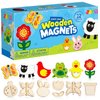 JOYIN 12 Wooden Magnet Creativity Arts & Crafts Painting Kit for Kids, Decorate Your Own Painting Gift for Easter Basket Stuffers, Birthday Parties and Family Crafts, Party Favors for Boys Girls