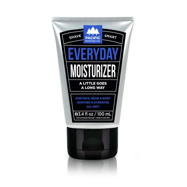 Pacific Shaving Company Everyday Moisturizer - Daily Post-Shave Moisturizer Cream for Men & Women - Hydrating Face Cream with Jojoba Oil, Avocado Oil, Shea Butter & Argan Oil for Face (3.4 Oz)