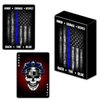 Military Gift Shop Police Officer Playing Cards & Dice in Wooden Keepsake Box - Thin Blue Line Flag - Police Officer Gifts | Disabled USMC Vet Owned Small Business