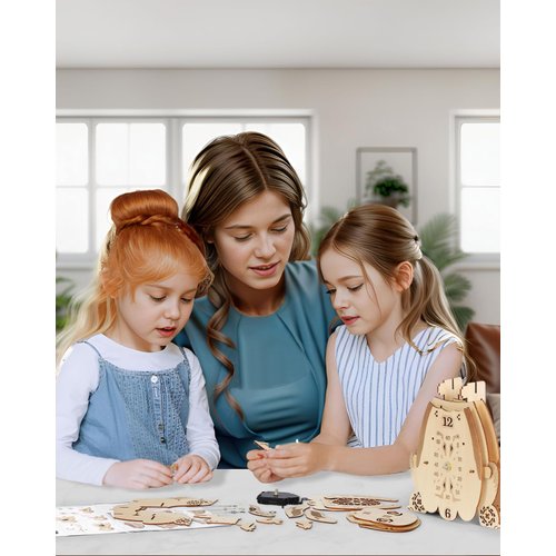 Beagle Clock: 3D Wooden Puzzle for Adults Christmas-Themed Wooden Clock Kits to Build with Wall Clock Pendulum