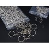 KANSPHY 100 Pack Key Ring with Chain and Open Jump,1 inch Split Round Keychain Rings Bulk for Craft Making Jewelry