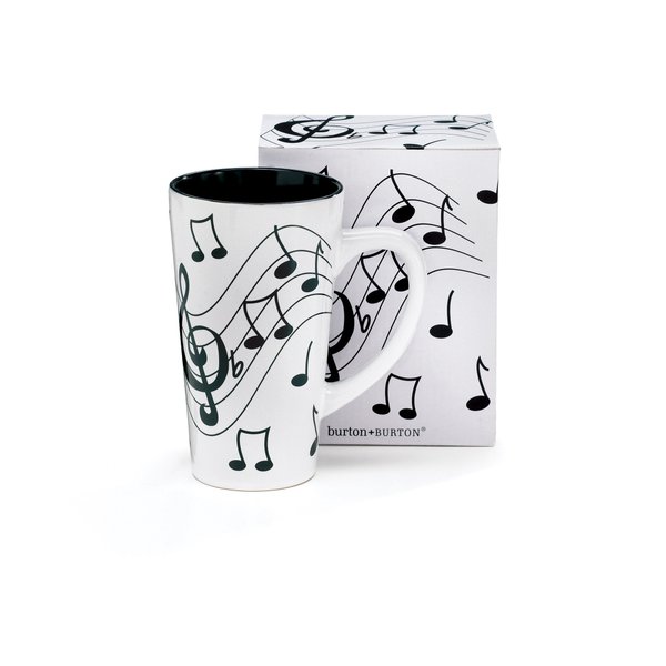 Musical Note Jazz Ceramic Coffee/Tea Travel Mug Treble Clef - 16 Oz