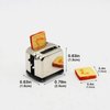 Dollhouse Miniature Silver Toaster with 2 Pieces of Toast, Dollhouse Kitchen Utensil Machine 1/12 Scale Bread Machine, for Dollhouse Kitchen Accessories