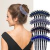 KuuGuu 4 PCS Women Leaf Hair Comb Rhinestone Hair Pins Bride Hair Slide Combs Clips Wedding Headdress Hair Accessories for Women (Pattern 3)