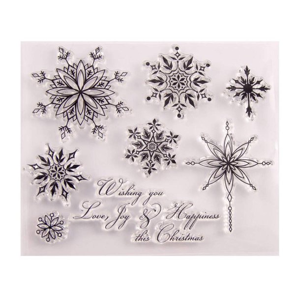 arriettycraft Christmas Snowflakes Sayings Verses Clear Stamps for Christmas Cards Making or Journaling, Snowflake Transparent Silicone Stamps for Journals Albums Scrapbooking Paper Crafts Decoration