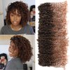 Silike 10packs Yanky Twist Crochet Braids Hair Extensions Ombre Brown Short Curly Marlybob Hair Extensions For Women(T30, 10)
