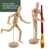 US Art Supply® Wood Artist Drawing Manikin Articulated Mannequin with Base and Flexible Body - Perfect for Drawing The Human Figure (5" Male)