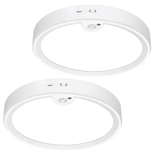Youtob Motion Sensor Ceiling Light, 3000K 4000K 5000K Selectable LED Flush Mount Light Fixture,7inch Motion Activated Lighting Fixture for Hallway, Stairway, Closet, Pack of 2, White