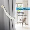 Porlau 4 Pack Magnetic Soft Curtain Tiebacks Cotton Hand-Woven Tieback Holdback Home Decorative Tie Backs with Durable Wooden Buckle for Home Office Decor (Cream, 4)