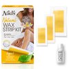 Nad's Natural Hair Removal Kit - 6 Face Strips, 20 Body Strips, 6 Bikini Strips + Post-Wax Oil for All Skin Types
