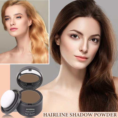 Hairline Powder Root Touch Up Hair Powder,Hairline Shadow Root Cover Up Hair Toppers for Women & Men,Hairline Shadow Powder Stick Hair Root Touch Up for Thinning Hair Dark Brown 2P