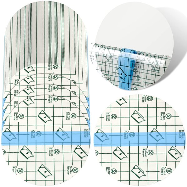 50 Pieces Transparent Film Dressing Clear Waterproof Bandages Transparent Stretch Adhesive Bandage Cover Round Shower Patch Shield Tattoo Tape Wrap Protection Supplies (4 Inch)