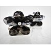 Small mini black lacy flower hair claw clip with crystals (Crystal choice: No crystal)