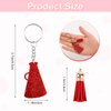 40pcs Cheer Megaphone Key Chains with Tassel, 20pcs 3 Inch Blank Keychain Rings and 20pcs Keychain Tassel Acrylic Cheer Key Chains for DIY Crafting Project Graduation Gift (Shiny Red, Red)