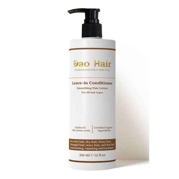Dao Hair Silky Smooth Leave-In Conditioner - Jojoba Oil & Silk Amino Acids, Repair & Treatment for Curly, Dry, Damaged, Frizzy, Wavy, Fine Hair - 12oz