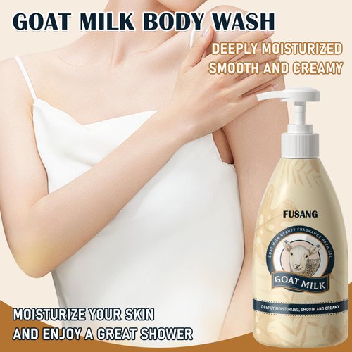 Fusang Goat Milk Body Wash,Mostiurizing Hand Body Wash,Soft Milk Body Wash Body Cleanser for Women and Men-500ml