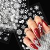 30Sheets Snowflake Nail Art Stickers 3D Christmas Nail Art Supplies White Snowflakes Snowmen Santa Claus Elk Snow Design Shiny Decals Manicure Winter Xmas New Year DIY Nail Decorations Accessories