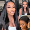 Nadula Yaki Straight Bye Bye Knots Glueless Wig Kinky Edge Hairline 7x5 Pre Cut Lace Front Wigs Human Hair Pre Plucked Pre Bleached 3S Ready to Go Pre Everything Glueless Wig 150% Density 16inch