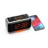 Emerson CKS1521 SmartSet Bluetooth Dual Alarm Clock Radio with 1.4” Orange LED Display, USB Charger, FM Radio, AUX Input, Auto-Dimmer, and Orange Accent Light