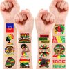 96 PCS African Theme Birthday Party Decorations Juneteenth Freedom Party Decorations African American Tattoos Afro Africa Stickers Black History Month Decor Gifts for Kids Adults