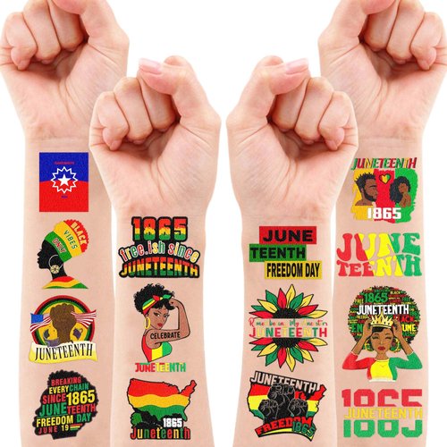 96 PCS African Theme Birthday Party Decorations Juneteenth Freedom Party Decorations African American Tattoos Afro Africa Stickers Black History Month Decor Gifts for Kids Adults