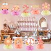 Two Groovy Party Decorations Table Honeycomb Centerpieces for Girls, 9 Pcs Groovy Birthday Theme Table Topper Party Supplies, 60s Retro Hippie Boho Party Decor 2nd Birthday Supplies